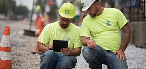 Comlumbia Water Company workers monitoring pipe